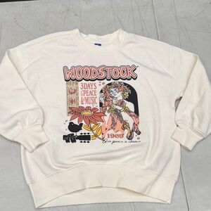 Old Navy Cream Woodstock Graphic Sweatshirt